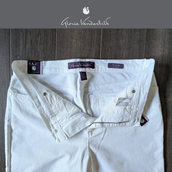 BNWT! Gloria Vanderbilt, Cropped Pants in Stretch Denim White, Size 12 - Picture 5 of 6